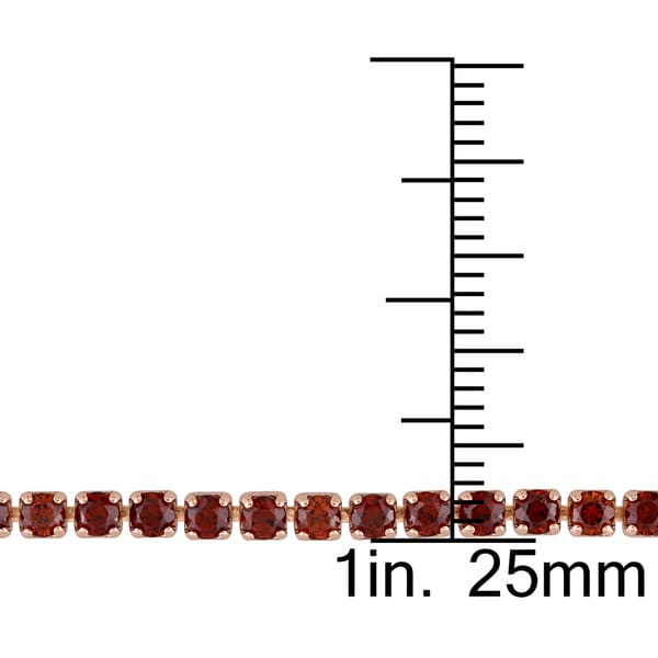 Miadora Rose Plated Sterling Silver Garnet Adjustable Slider Bracelet