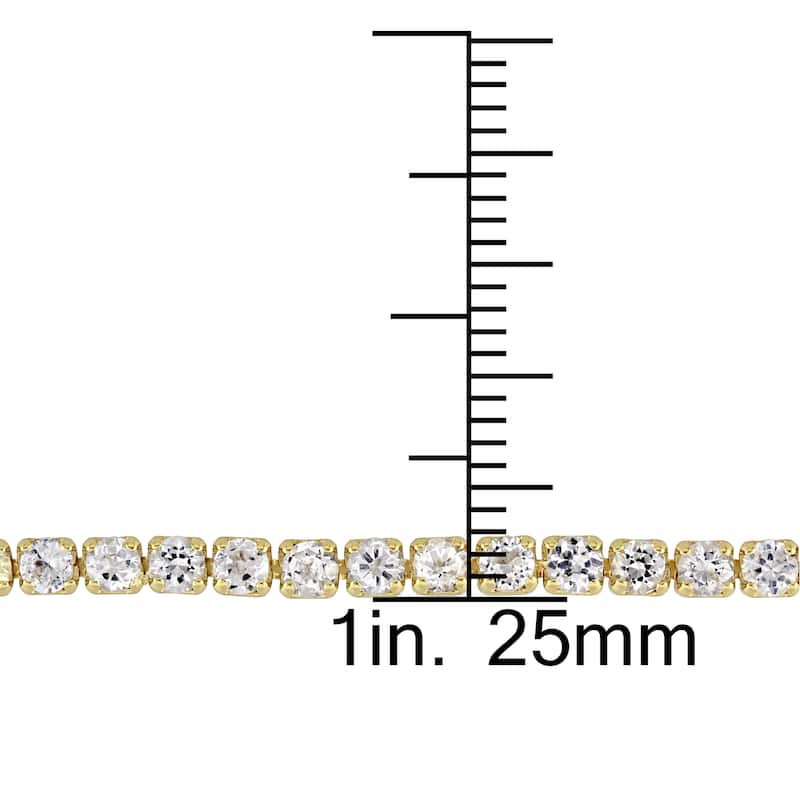Miadora Yellow Plated Sterling Silver White Topaz Adjustable Slider Tennis Bracelet
