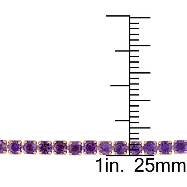Miadora Rose Plated Sterling Silver Amethyst Tassel Adjustable Slider Bracelet - Purple