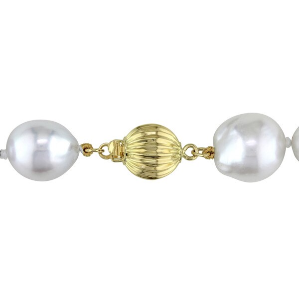 one strands 9-10mm south sea round white pearl bracelet 7.5-8/"