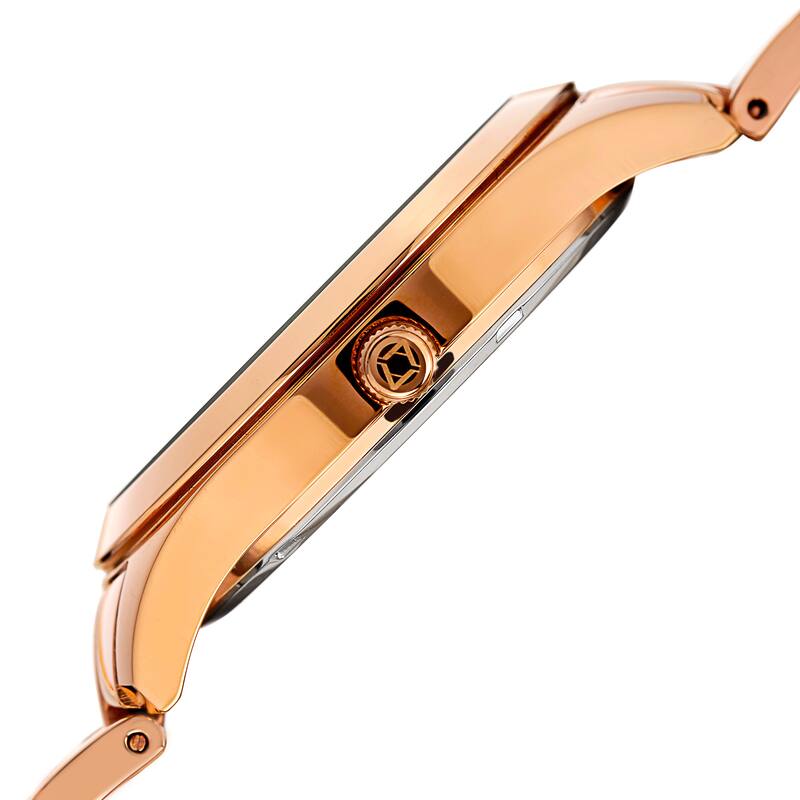 Akribos XXIV Women's Quartz Multifunction Rose-Tone Stainless Steel Bracelet Watch
