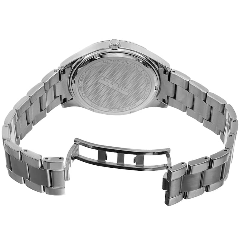 Akribos XXIV Women's Quartz Multifunction Silver-Tone Stainless Steel Bracelet Watch