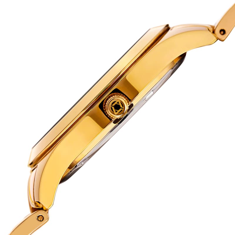 Akribos XXIV Women's Quartz Multifunction Gold-Tone Stainless Steel Bracelet Watch