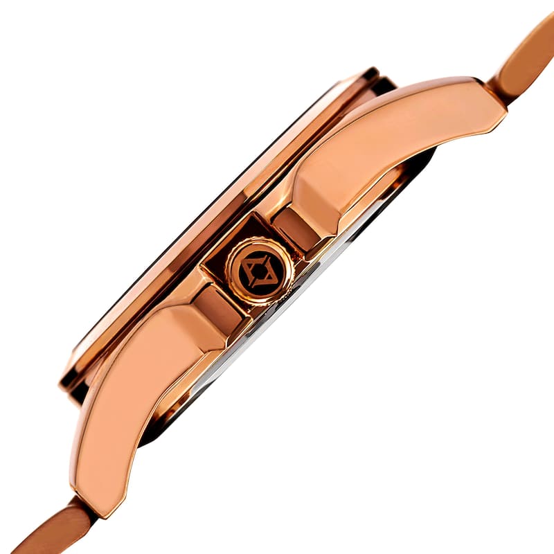 Akribos XXIV Men's Quartz Easy-to-Read Stainless Steel Rose-Tone Bracelet Watch
