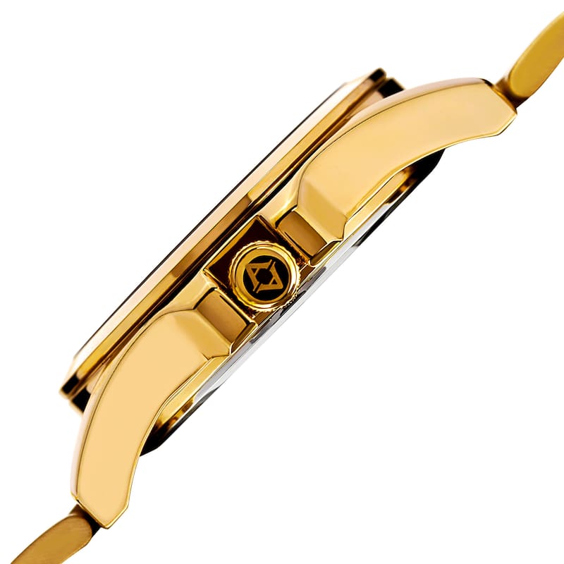 Akribos XXIV Men's Quartz Easy-to-Read Stainless Steel Gold-Tone Bracelet Watch