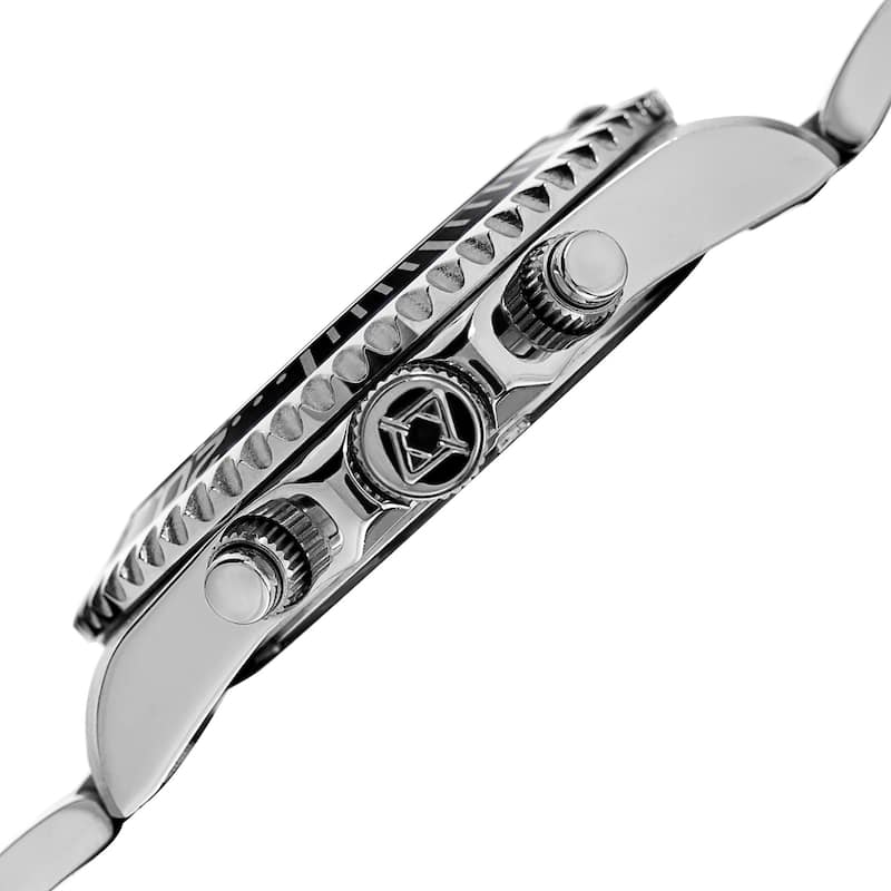 Akribos XXIV Men's Quartz Multifunction Silver-Tone Stainless Steel Bracelet Watch