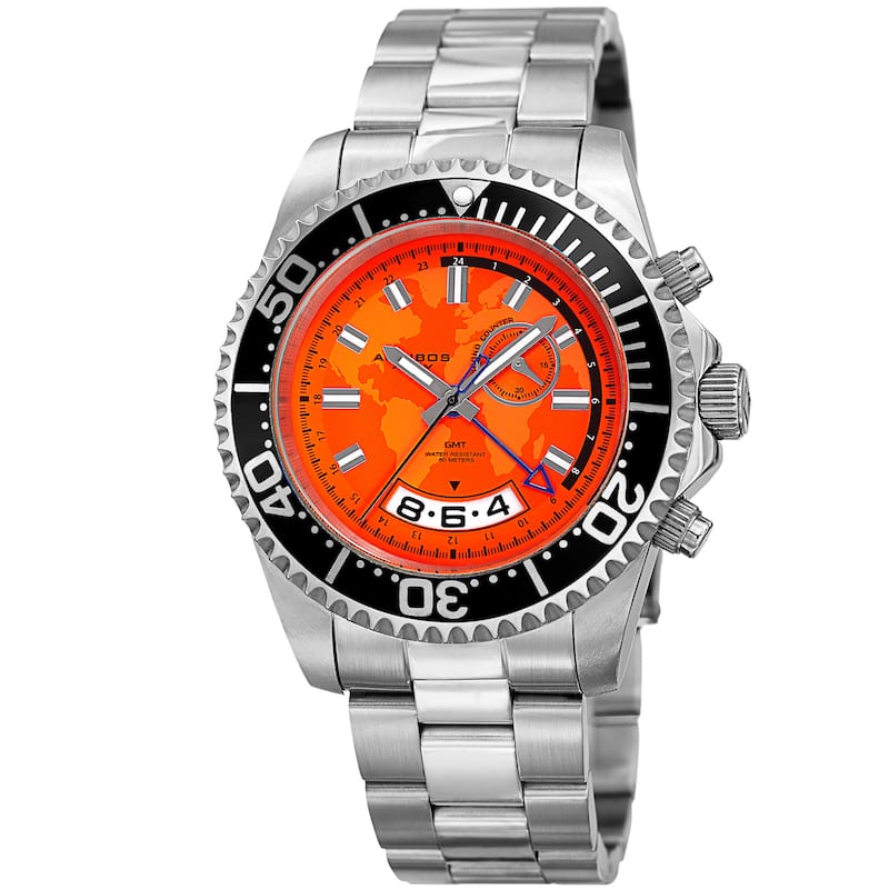 Akribos XXIV Men's Quartz Multifunction Silver-Tone Stainless Steel Bracelet Watch