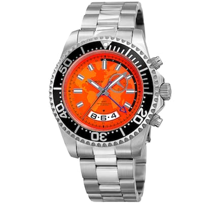 Akribos XXIV Men's Quartz Multifunction Silver-Tone Stainless Steel Bracelet Watch