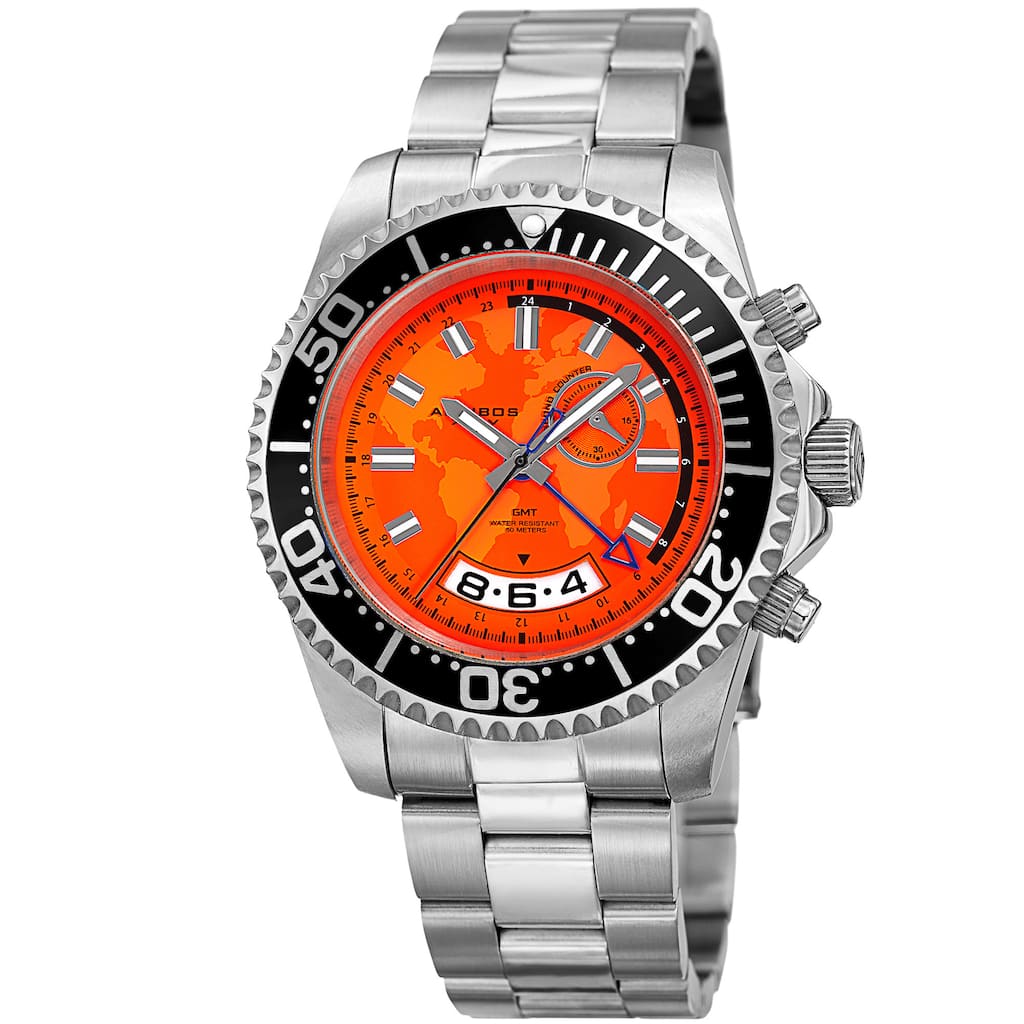 Akribos XXIV Men's Quartz Multifunction Silver-Tone Stainless Steel Bracelet Watch