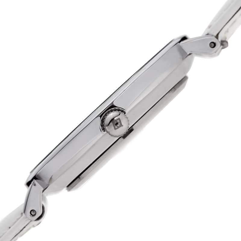 Akribos XXIV Women's Quartz Diamond Interchangeable Leather White Strap Watch
