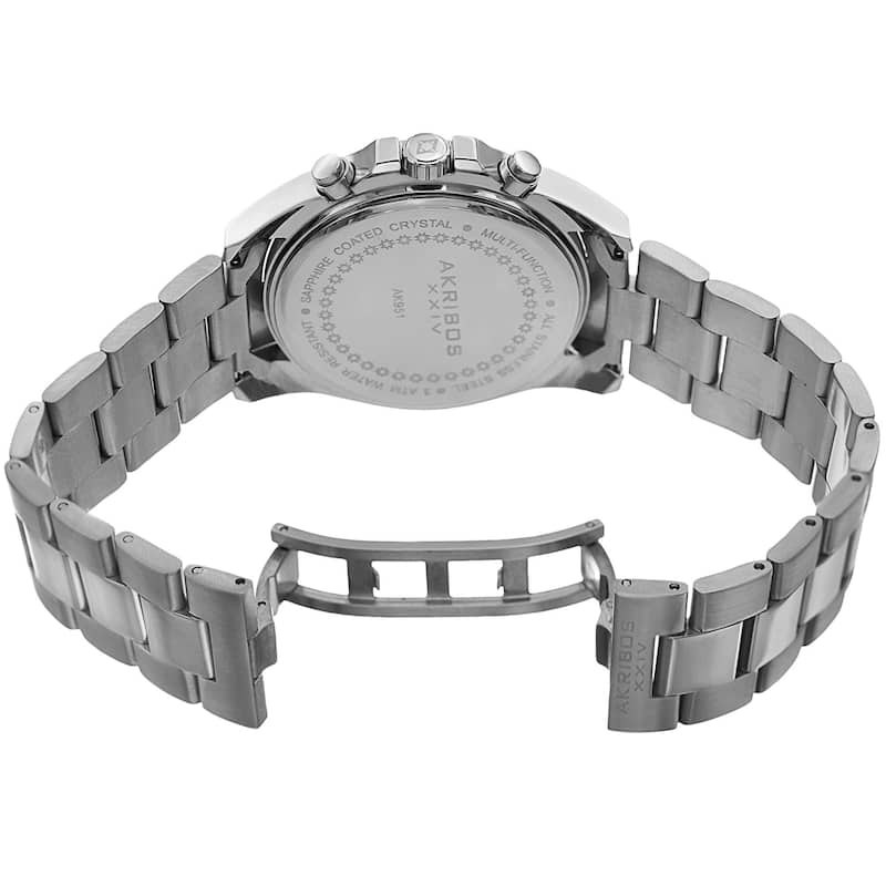 Akribos XXIV Women's Quartz Multifunction Stainless Steel Silver-Tone Bracelet Watch