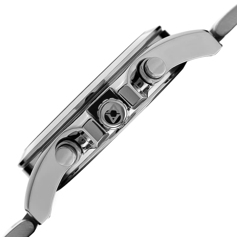 Akribos XXIV Women's Quartz Multifunction Stainless Steel Silver-Tone Bracelet Watch