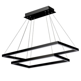 VONN Lighting VMC31710BL Atria Duo 29-inch Integrated LED Chandelier in Black (Dimmable/Energy Efficient/Sloped Ceiling Adaptable - 1 to 3 - Black - - Chandeliers For Bedrooms by Overstock.com