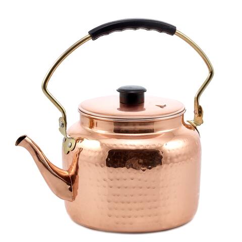 Hammered Copper Stainless Steel 2-quart Tea Kettle