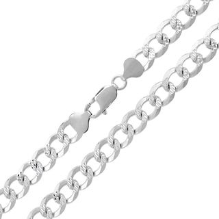 Sterling Silver 7.5mm Hollow Byzantine Box Link 925 Rhodium Necklace Chain 26-30 