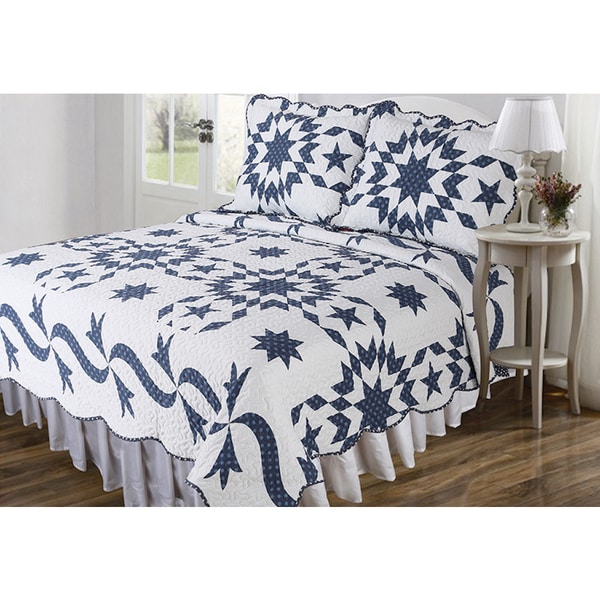 Slumber Shop Stencil Patch Vintage Collection 3-Piece Quilt Set