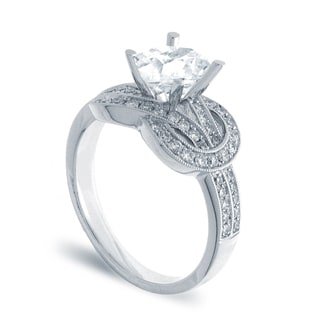 azaro 14k white gold 12ct tdw diamond square knot engagement ring with 1ct cubic - Modern Wedding Rings azaro 14k white gold 12ct tdw diamond square knot engagement ring with 1ct cubic - Modern Wedding Rings
