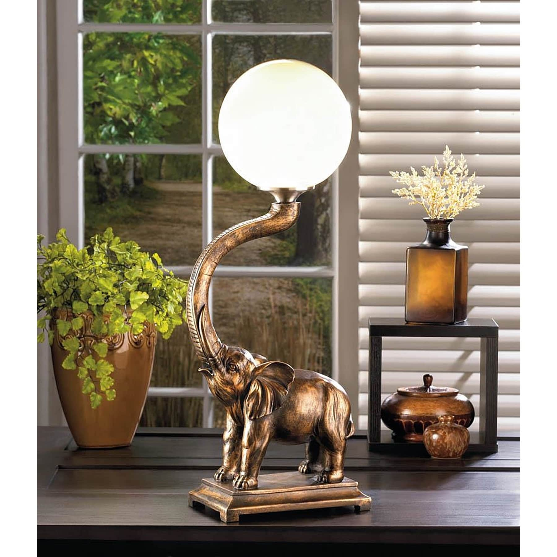 bronze elephant table lamp