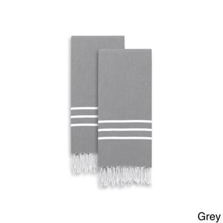 DEERLUX Gray 100% Cotton Turkish Hand Towels 18 in. x 40 in. Diamond  Peshtemal Kitchen and Bath Towels (Set of 2) QI004005.GY.2 - The Home Depot