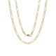 preview thumbnail 1 of 2, 14k Italian 3mm Pave Figaro Gold Chain (18-24 Inch)
