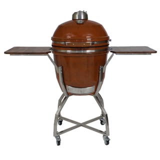 review detail Hanover Kamado Orange Stainless Steel/Ceramic 19-inch 285-square inch Cook Grill with Cart and Shelves