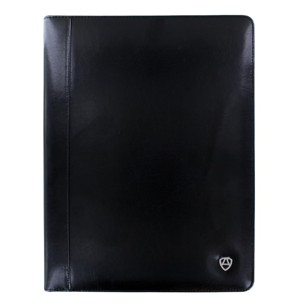 Armiger Executive Black Bonded Leather Professional Padfolio With Letter Size Notepad