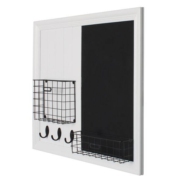 Shop Darla Decorative Wood Organizer With Chalkboard Wire Baskets