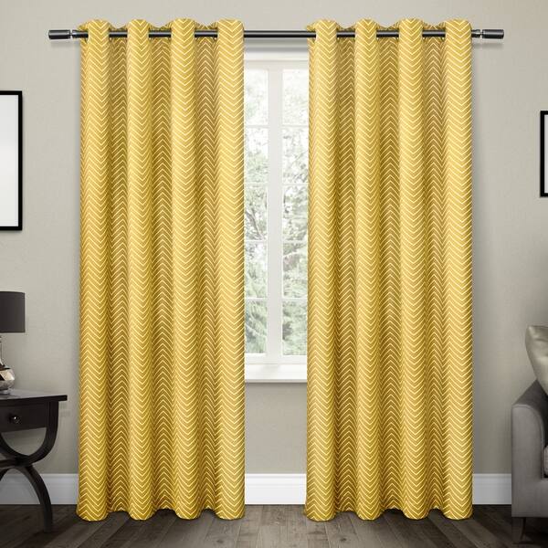 Shop Ati Home Chevron Thermal Woven Blackout Grommet Top Curtain