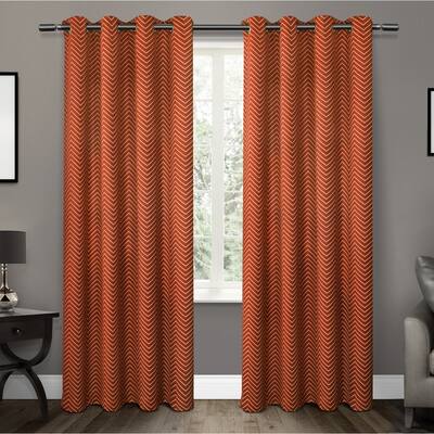 Buy Orange Blackout Chevron Curtains Drapes Online At