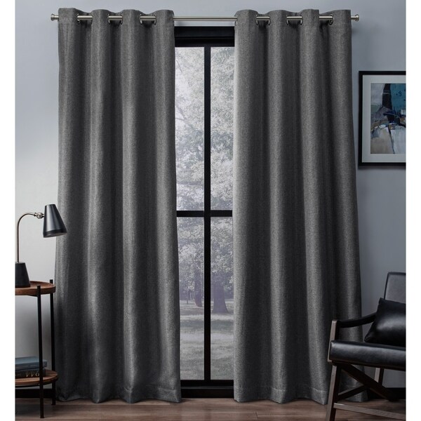 ATI Home Eglinton Woven Blackout Grommet Top Curtain Panel Pair