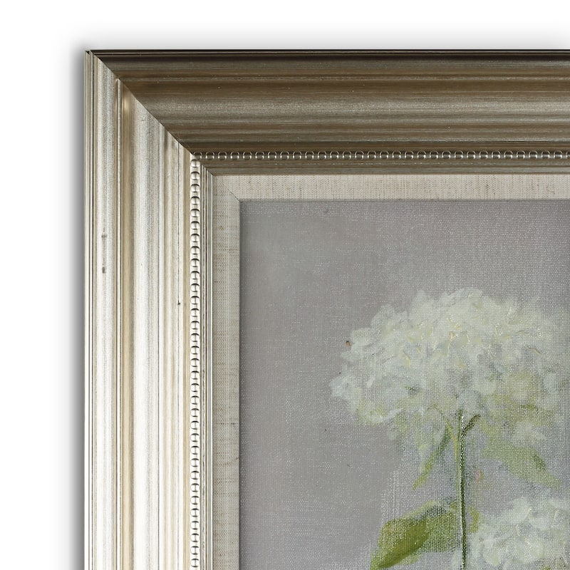 Danhui Nai 'White Hydrangea Garden' Framed Canvas Art - Blue