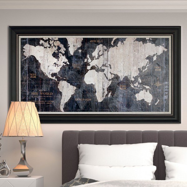 Avery Tillmon Old World Map Blue Canvas Wall Art Free