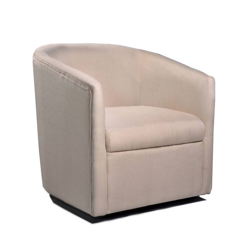 US Pride Furniture Madge Grey/Beige Fabric/Foam/Wood Contemporary Swivel Accent Chair - Beige/Espresso