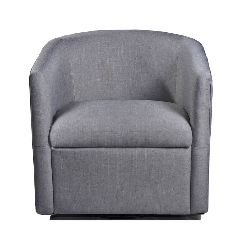US Pride Furniture Madge Grey/Beige Fabric/Foam/Wood Contemporary Swivel Accent Chair - Grey
