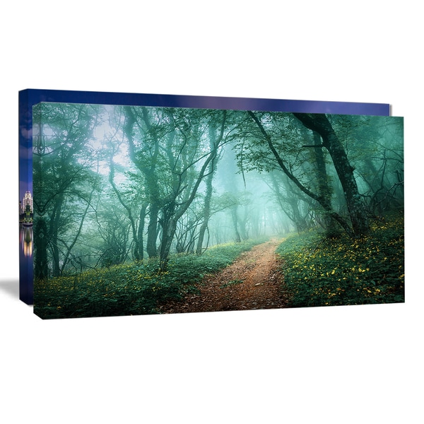 Light Green Mystical Fall Forest - Landscape Photography Wall Art