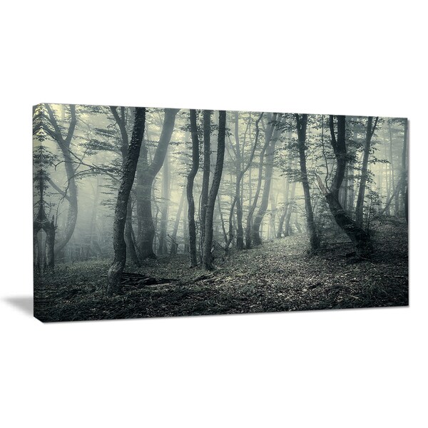 Dark Gray Fall Forest Trees Landscape Photo Canvas Art Print Free