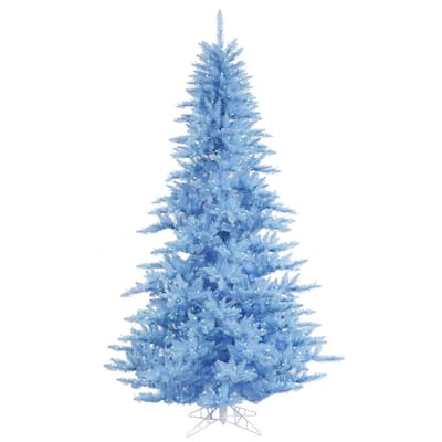 Vickerman Sky Blue PVC 3-foot Artificial Fir Christmas Tree with 100 Sky Blue LED Lights