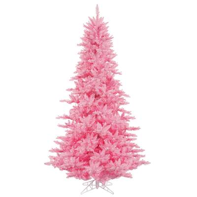 Vickerman Pink Plastic 3-foot Fir Artificial Christmas Tree with 100 Pink Lights