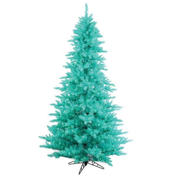 Vickerman Aqua Plastic 3foot Fir Artificial Christmas Tree with 100