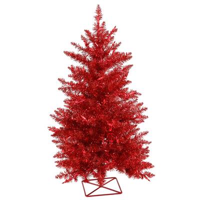 Vickerman Red 3-foot Artificial Christmas Tree With 70 LED Lights