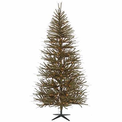 Vickerman Green and Brown PVC 4-foot Vienna Twig Artificial Christmas Tree Unlit