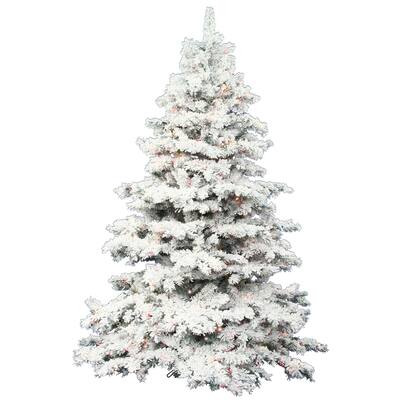 Vickerman Flocked Alaskan Pine 9-foot Artificial Christmas Tree With 1200 Multicolored LED Lights
