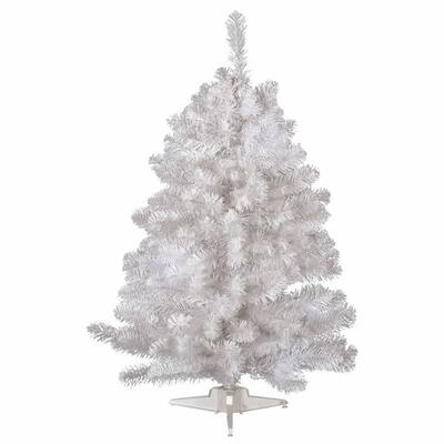 Vickerman Crystal White Plastic 3-foot Spruce Unlit Artificial Christmas Tree
