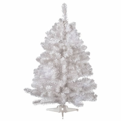 Vickerman Crystal White Plastic 2-foot Spruce Unlit Artificial Christmas Tree