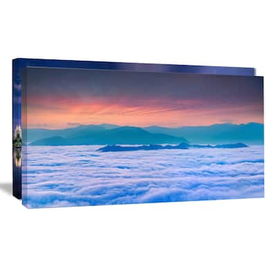 Sea of White Fog and Mountains - Landscape Photo Canvas Print