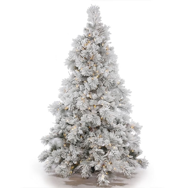 6.5 foot x 58 inch Flocked Alberta with Pine Cones 500 LED Warm White Lights. Opens flyout.