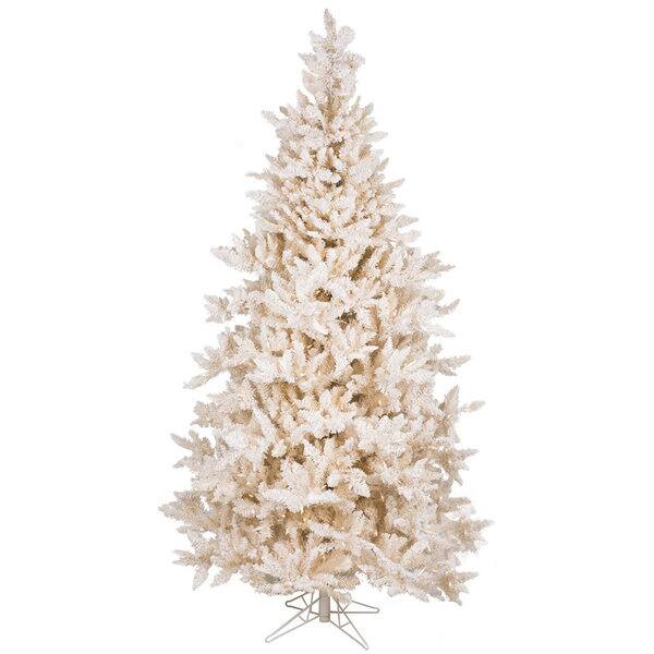 7.5' King Flock Artificial Christmas Tree with 800 Warm White LED Lights