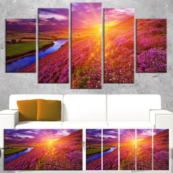 Colorful Scottish Mountains - Landscape Photography Canvas Print - Red