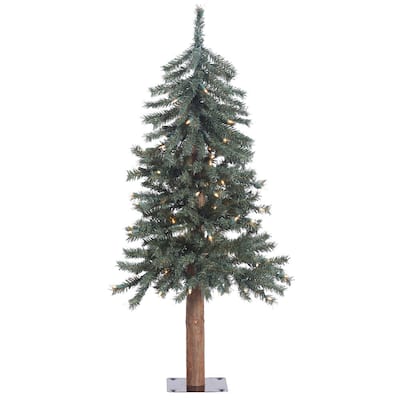 Vickerman Natural Bark Alpine 3-foot Artificial Christmas Tree with 70 Warm White LED Lights