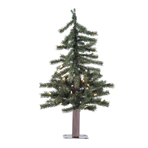 Shop Vickerman 2-foot Natural Alpine Artificial Christmas Tree With Vickerman 2-foot Natural Alpine Artificial Christmas Tree with 35 Clear Lights - Shop Vickerman 2-foot Natural Alpine Artificial Christmas Tree With